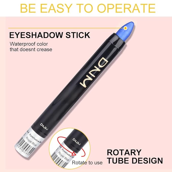 Kaely 8Pcs Cream Eyeshadow Stick Set, Pearl White Black Gray Khaki Royal Blue Vioiet Purple Silver, Shimmer Eyeliner Pencil Eye Shadow Sticks Palette Makeup for Older Women, sombras para ojos 01-Velvo Beauty