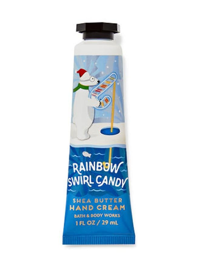 Bath & Body Works Rainbow Swirl Candy Shea Butter Travel Size Hand Cream 1oz (Rainbow Swirl Candy)-Velvo Beauty