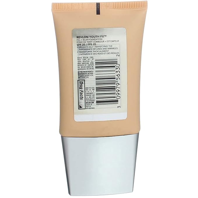 Revlon Youth Fx Fill + Blur Foundation, Nude, 1 Fluid Ounce-Velvo Beauty