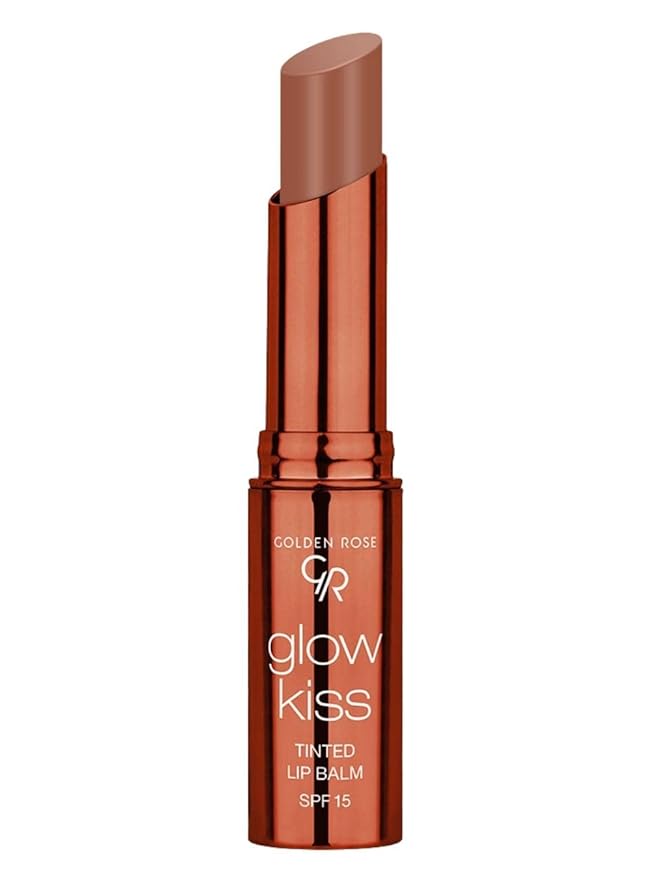 Golden Rose Cosmetics Glow Kiss Tinted Lip Balm with SPF15, Vegan Formula (Choco Cake)-Velvo Beauty