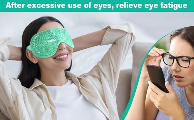 ONLYSKY BEAUTY Cold Eye Mask Cooling Gel Eye-Mask for Dry Eyes, Eye relax and Pressure Release as Gift for women (Green)-Velvo Beauty