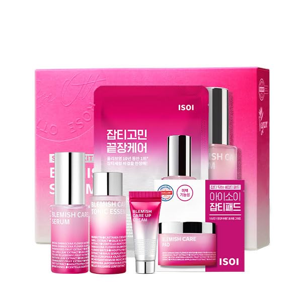 ISOI Blemish Care Up Serum Gift Set, Korean Skin Care for Hydration & Radiance – Full Size or 5-Step Travel Kit Options (5-Step Special Kit (1.77 fl.oz))-Velvo Beauty