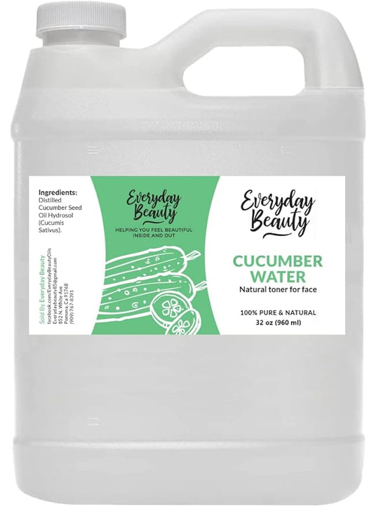Cucumber Hydrosol Bulk - 32 oz All Natural Hydrating Spray Mist for Face and Hair - 100% All Natural Cucumber Water-Velvo Beauty
