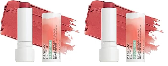 Physicians Formula Organic Wear All Natural Tinted Lip Balm Treatment, Red Love Bite | Dermatologist Tested, Clinicially Tested (Pack of 2)-Velvo Beauty