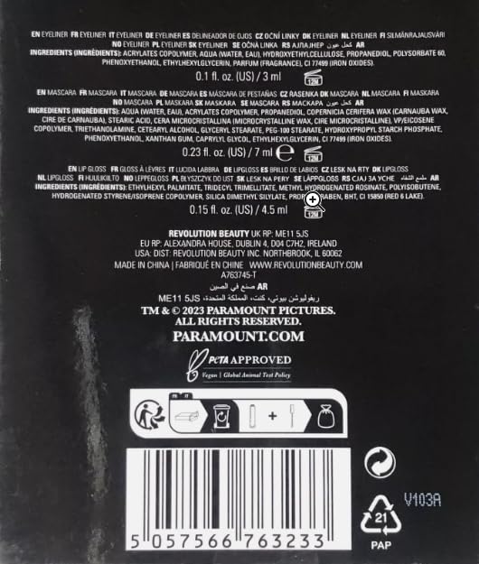 Revolution X Grease Shape Up Sandy Transformation Lip and Eye Set, 0.34 Fl Oz (Pack of 1), Black-Velvo Beauty