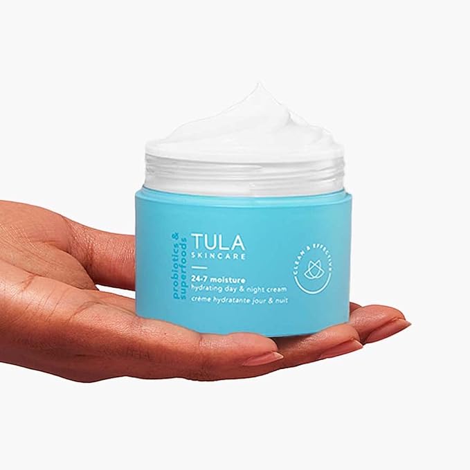 TULA Skin Care 24-7 Hydrating Day & Night Cream - Supersize, Anti-Aging Moisturizer for Face, Contains Watermelon & Blueberry Extract, 3.4 oz.-Velvo Beauty