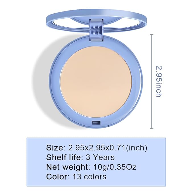 evpct Kaely Oil Control Pressed Face Powder, Get Smooth Flawless Fine Lines and Lightweight Finishing Foundation, Control Shine Long Lasting Waterproof Face Setting Powder Cosmetic, 01 Classic Ivory-Velvo Beauty