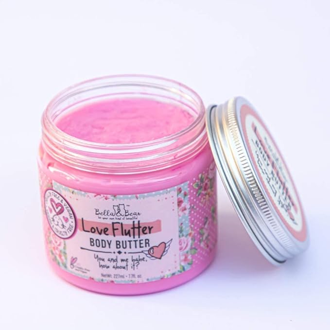 Bella and Bear Love Flutter Body Butter, Hydrating Formula, Soften & Prevent Scars, Stretch Mark Cream, 6.7oz-Velvo Beauty