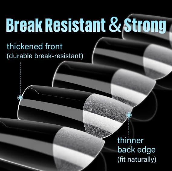 TOMICCA Short Square Nail Tips, 240Pcs Half Matte Press on Full Cover Acrylic Nails, 12 Sizes Soft Acrylic Fake Nail Tips for Nail Extension Art Home DIY Nail Salon-Velvo Beauty