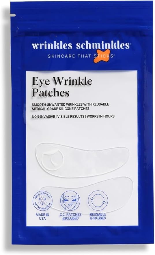 Wrinkles Schminkles Under Eye Wrinkle Patches, Smooth Eye Wrinkles, Crows Feet & Dark Circles Overnight, 1 Pair Reusable Medical Grade Silicone Patches-Velvo Beauty