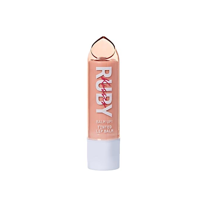 Ruby Kisses Balm Up Tinted Lip Balm, Non-Greasy Hydrating Formula, Nourishing Coconut Core & Vitamin E Infused, Lip Care with Natural Shine, Lightweight Sheer Color (Nude)-Velvo Beauty