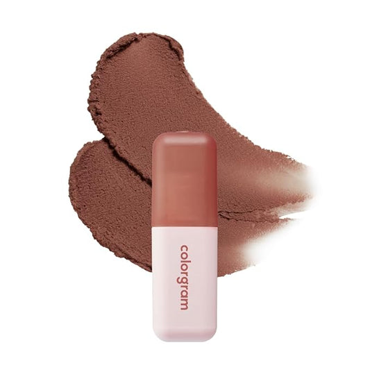 COLORGRAM NUDE BLUR TINT 08 HIP CHOCOLATE | Soft Velvet Matte Lip Stain & Cheek Tint | Lightweight Blurring Tint for a Smooth & Airbrushed Finish | 24H Hydration, Long-Lasting & Non-Sticky Formula-Velvo Beauty