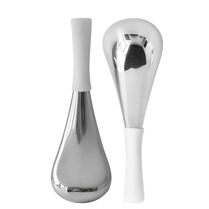 Ice Globes for Face & Eyes, Unbreakable Stainless Steel Cryo Sticks for Beauty Routines, Facials Cold Roller Cooling Globes for Puffiness, Wrinkles, Dark Circles, Headaches(White)-Velvo Beauty
