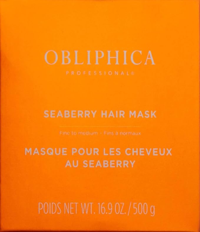 Obliphica Seaberry Hair Mask - Deep Conditioning Hydrating Treatment for Dry and Damaged Hair - Fine, Frizzy, and Color-Treated Hair - 1.05 Pound (Pack of 1)-Velvo Beauty