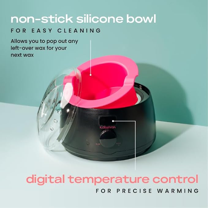 KoluaWax Premium Waxing Kit for Women - Hot Melt Wax Warmer for Hair Removal, Eyebrow, Bikini, Legs, Face, Brazilian & More - Machine + 4-Pack Hard Wax Beads + Accessories, Blush-Velvo Beauty