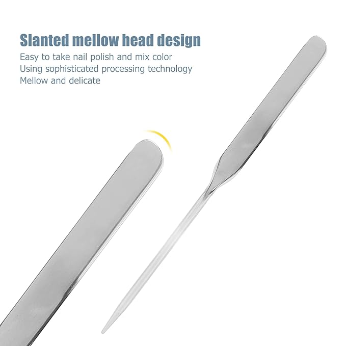 Stainless Steel Makeup Spatula, Liquid Foundation Spatula Stainless Steel Ergonomic Nail Art Stirring Tool Makeup Artist Makeup Tool-Velvo Beauty