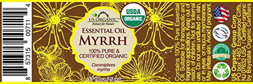 US Organic 100% Pure Myrrh, Frankincense Essential Oil Combo Pack - Directly sourced from The Horn of Africa - USDA Certified Organic - Use Topically or in Diffuser (5 ml Combo)-Velvo Beauty