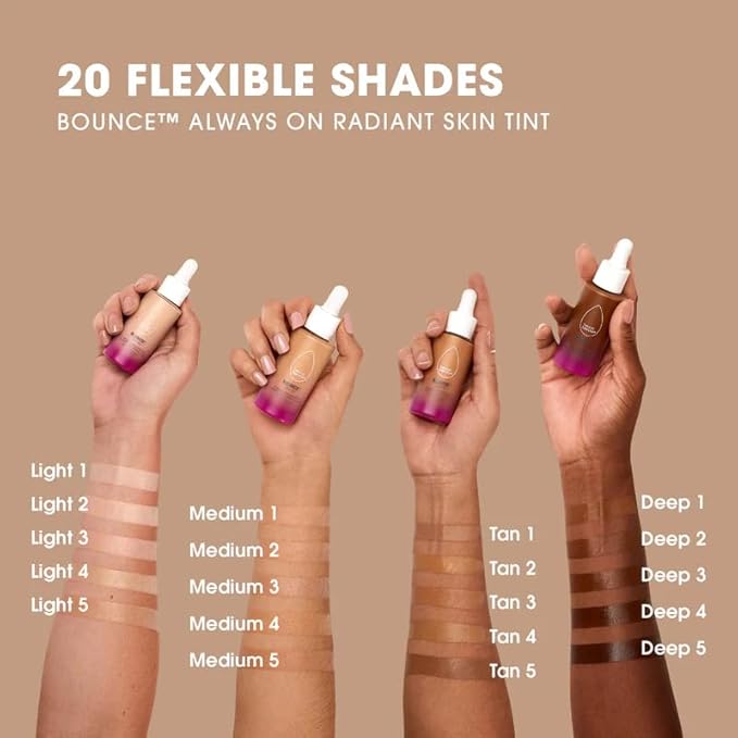 Beautyblender 12-Hour Always on Radiant Skin Tint, Breathable Serum Foundation Stays Put for All Day Long Wear, Infused with Hyaluronic Acid & Niacinamide, Medium 5-Velvo Beauty