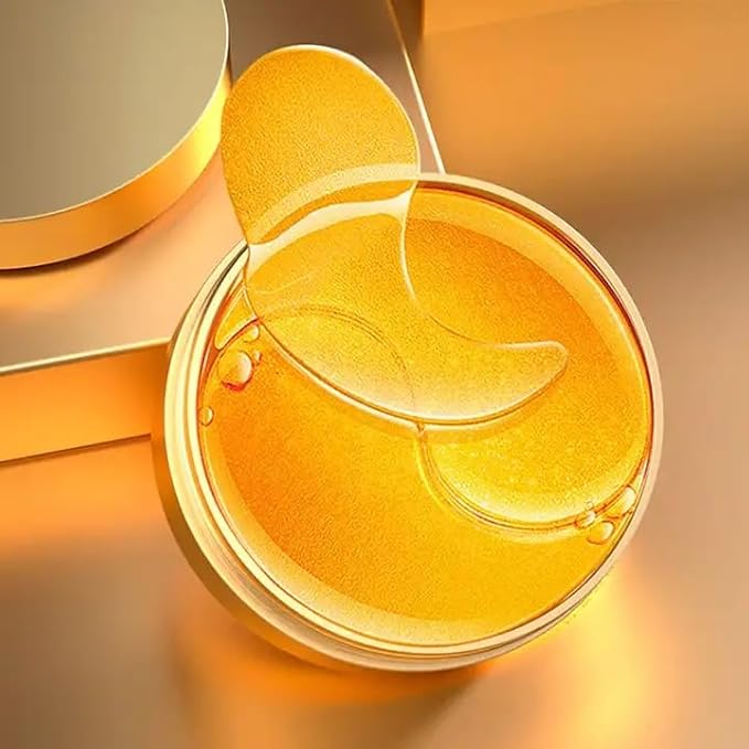 Golden 24K Radiant Under Eye Gel Mask (30 Pairs) Rejuvenating, Hydrating, Moisturizing Therapy for Under Eye Wrinkles, Dark Circles, Puffy Eyes, Refreshing, Revitalizing, Travel-Velvo Beauty