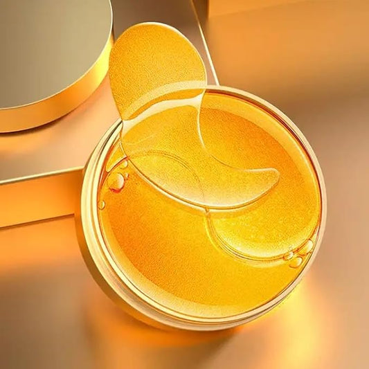 Golden 24K Radiant Under Eye Gel Mask (30 Pairs) Rejuvenating, Hydrating, Moisturizing Therapy for Under Eye Wrinkles, Dark Circles, Puffy Eyes, Refreshing, Revitalizing, Travel-Velvo Beauty