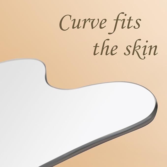 Stainless Steel Gua Sha Facial Tools Heart Shaped Guasha for Face Metal Gua Sha Tighten Skin Massage Guasha Beauty Tool for Body Eyes Neck-Velvo Beauty