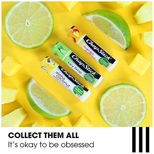 ChapStick Tropical Paradise Collection Mango, Lime and Coconut Lip Balm Tubes Variety Pack for Lip Care - 0.15 Oz (Pack of 3)-Velvo Beauty