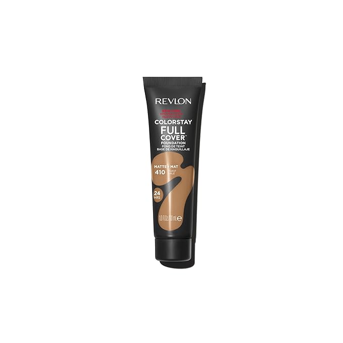 Revlon ColorStay Full Cover Longwear Matte Foundation, Heat & Sweat Resistant Lightweight Face Makeup, Toast (410), 1.0 oz-Velvo Beauty