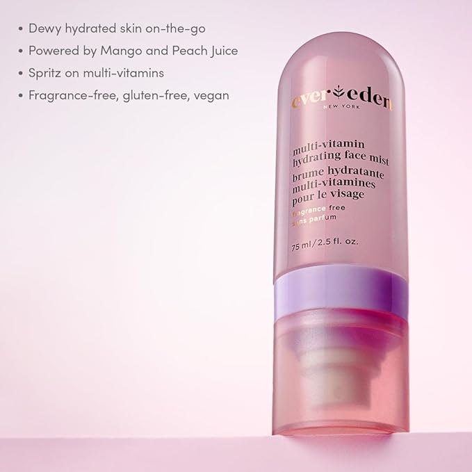Evereden Kids Multi-Vitamin Hydrating Face Mist | Nourishing Face Spray, Preppy Skincare Essential for Ages 6+ | Clean Formula Safe for Sensitive Skin | Multi-Vitamin Complex, Peach & Mango Juice-Velvo Beauty