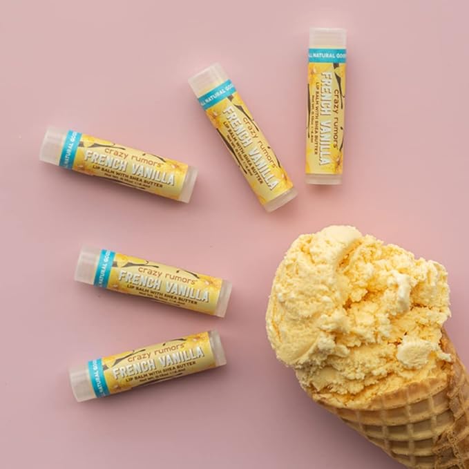 Crazy Rumors French Vanilla Lip Balm. 100% Natural, Vegan, Plant-Based, Made in USA (1-Pack)-Velvo Beauty