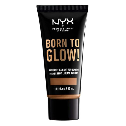NYX PROFESSIONAL MAKEUP Born To Glow Naturally Radiant Foundation, Medium Coverage - Warm Beige-Velvo Beauty