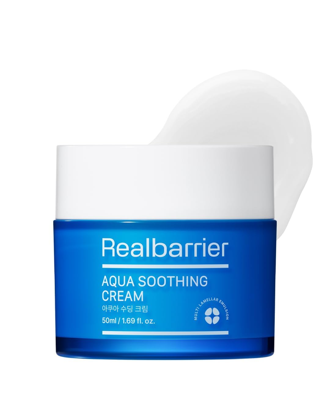 Real Barrier Aqua Soothing Cream 1.7 Fl.Oz. 50ml Hyaluronic Acid Facial Cream| Redness Relief Face Cream for Sensitive Skin | Face Moisturizer for Dry Skin| Calming Chamomile Extract| Korean Skincare-Velvo Beauty
