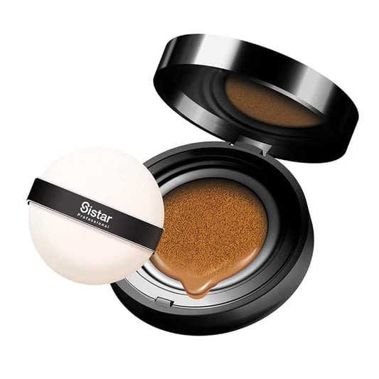 Sistar Skin Perfecting BB Cushion Full Coverage Long Lasting Natural Glow Foundation On The Go Case With Mirror (Tan)-Velvo Beauty