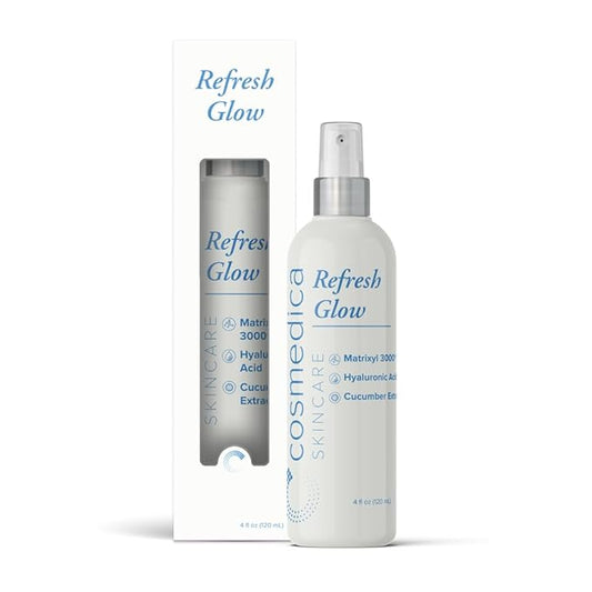 Cosmedica Skincare Refresh Glow Hydrating Peptide Spray with Matrixyl 3000, Cucumber Extract & Hyaluronic Acid for Revitalized Skin – 4 oz-Velvo Beauty