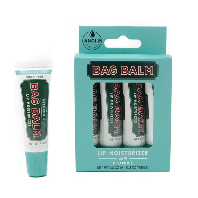 Vermont's Original Bag Balm Fragrance Free Lip Balm with Vitamin E | Pack of 4 0.3oz Tubes-Velvo Beauty