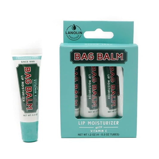 Vermont's Original Bag Balm Fragrance Free Lip Balm with Vitamin E | Pack of 4 0.3oz Tubes-Velvo Beauty