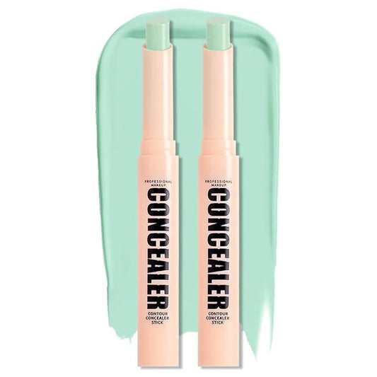 Kaely 2Pcs PROFESSIONAL MAKEUP Correcting Concealer Stick,Medium Coverage Concealer Crayon,under Eye Brightener Concealer for Dark Circles,corrector de ojeras,Lightweight,Vegan,09 GREEN-Velvo Beauty