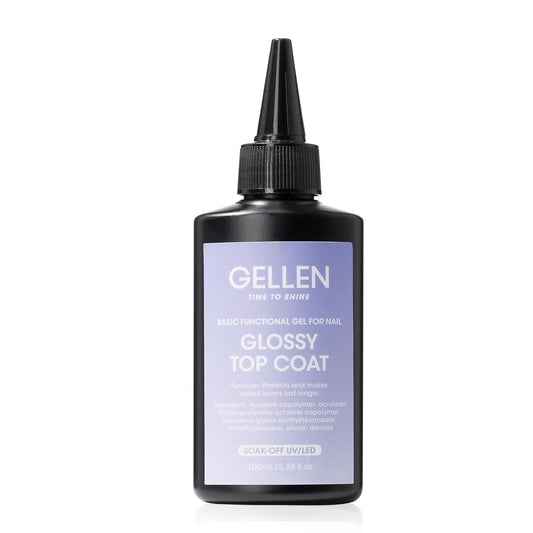 GELLEN 100ml No Wipe Gel Top Coat, High Gloss Long Lasting Clear Color Gel Top Coat U V Light Cured Soak off High Capacity for Salon-Velvo Beauty