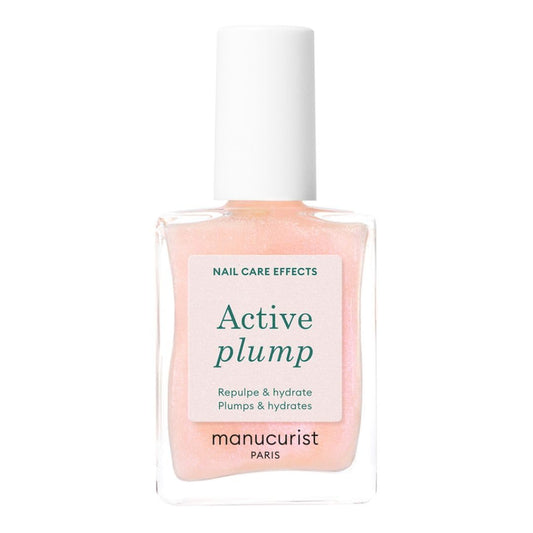 Manucurist Active Plump Nail Polish & Care - Collagen & Peach Extract - No Lamp - Nail Hydrator with Ultra-Glossy Baby Rose Shimmer for Instant Plumping Effect - Nail Volumizer - Vegan & Plant-Based-Velvo Beauty