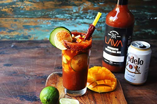 (3 Pack) LAVA All Natural Authentic Michelada Mix Craft Cocktail Mixer, Made with Real Tomatoes, Ancho Chile Peppers, Tamarind, No Junk Ingredients, Vegan, 1-Liter (33.8oz) Glass Bottle, Ready to Use-Velvo Beauty
