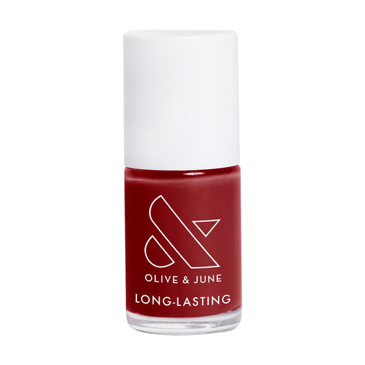 Olive & June Long Lasting Nail Polish | Plump Gel-Like Finish No Lamp Needed | Lasts up to 10 days | Salon-Quality Color at Home | 15-Free, Vegan & Cruelty-Free Chip-Resistant | Cozy Up | Brick Red-Velvo Beauty