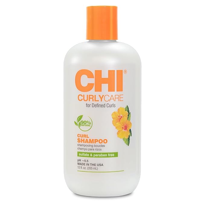 CHI CurlyCare Curl Shampoo, Hydrates Curls, Reduces Frizz & Increases Elasticity & Strength, Sulfate, Paraben, & Cruelty-Free, 12 Oz-Velvo Beauty