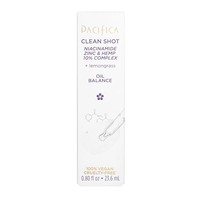 Pacifica Clean Shot Niacinamide Zinc and Hemp 10 Percent Complex Unisex 0.8 oz-Velvo Beauty