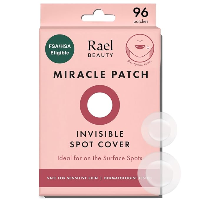 Rael Pimple Patches, Miracle Invisible Spot Cover - Hydrocolloid Acne Patch, Treatment for Breakouts, Absorbs Zits & Blemish, Korean Skin Care, 2 Sizes (96 Count)-Velvo Beauty