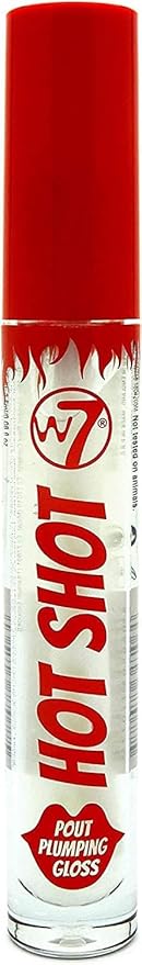 W7 Hot Shot Plumping Gloss - Enhancing Plump Effect For Fuller Lips - Clear, Natural, High Shine Finish-Velvo Beauty