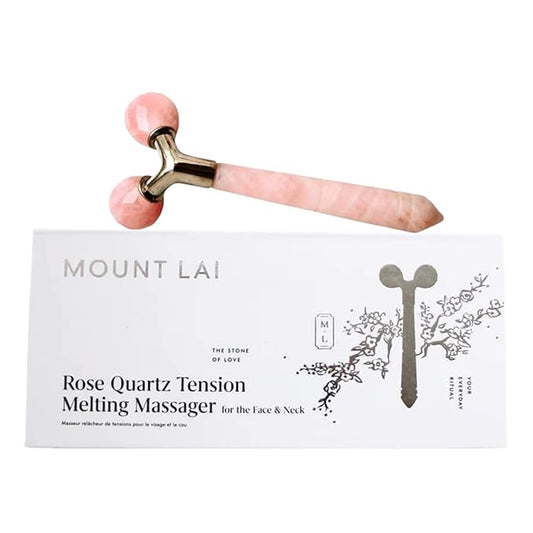 Mount Lai Rose Quartz Tension Melting Facial Massager for Face & Neck – Face Roller to Relieve Tension, Soothe Stress, Improve Circulation & Enhance Skin Radiance-Velvo Beauty