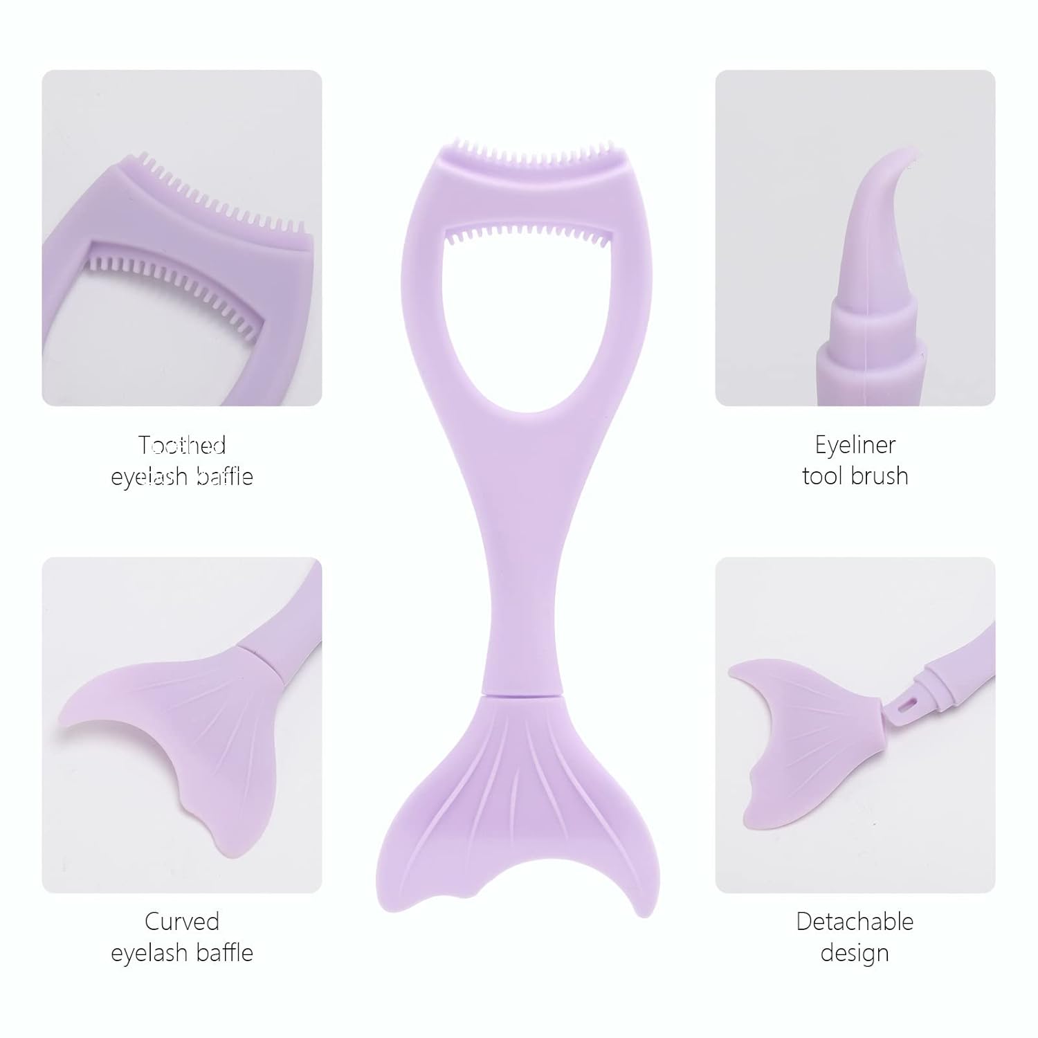 Tbestmax 2 in 1 Mascara Eyeliner Guard, Silicone Mascara Lash Shield Applicator, Eyelash Comb Purple 2 Pcs-Velvo Beauty