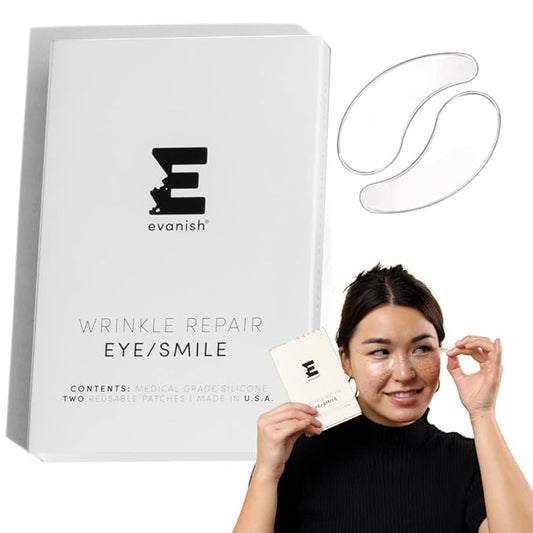 Wrinkle Repair Eyes and Smile - Hydrating Under Eye Patches for Puffy Eyes and Fine Lines - Reusable Silicone Gel Masks - Anti-Wrinkle Treatment, USA Made (2 Count)-Velvo Beauty