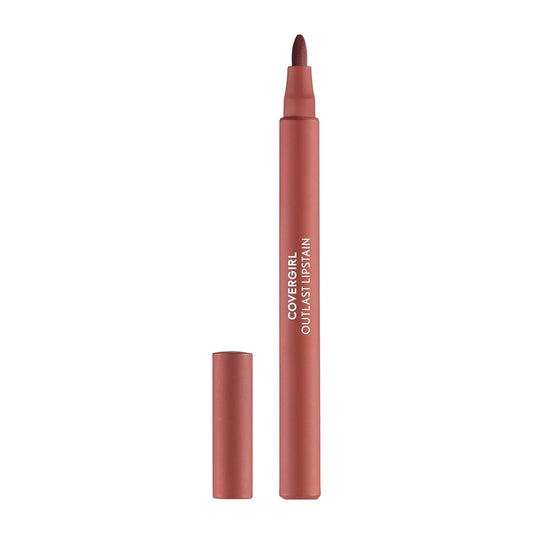 COVERGIRL Outlast, 65 Natural Blush, Lipstain, Smooth Application, Precise Pen-Like Tip, Transfer-Proof, Satin Stained Finish, Vegan Formula, 0.06oz-Velvo Beauty