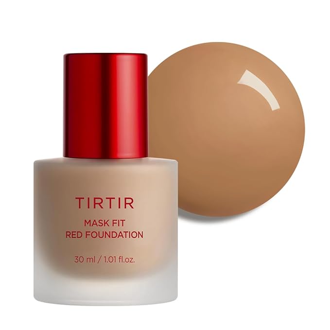 TIRTIR Mask Fit Red FoundationㅣLong Lasting Flawless Coverage, Energy Essence, Lightweight, Hydrating, Pore-Blurring, Breathable Satin Finish, Makeup, Radiant Skin, #37N Peanut, 1.01 Fl Oz-Velvo Beauty