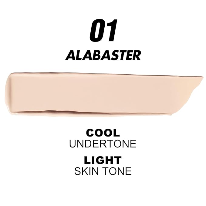 FOCALLURE 2 Pcs Liquid Foundation, Skin Evolution Foundation + Concealer, Full Coverage Foundation Makeup, Durable, Waterproof, Oil-Control, Hides Wrinkles & Lines, Alabaster-Velvo Beauty